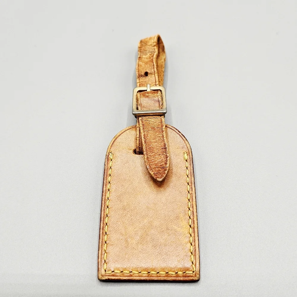 Louis Vuitton Brown Leather Luggage Tag